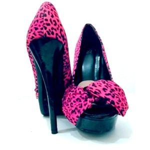 Leopard Fuchsia Platform Stilettos